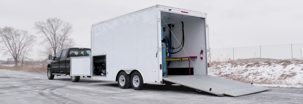 16 foot spray foam trailer in snowy conditions