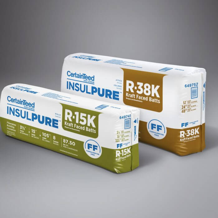 One package of CT insulpure r-38k placed behind one package of CT Insulpure r15k