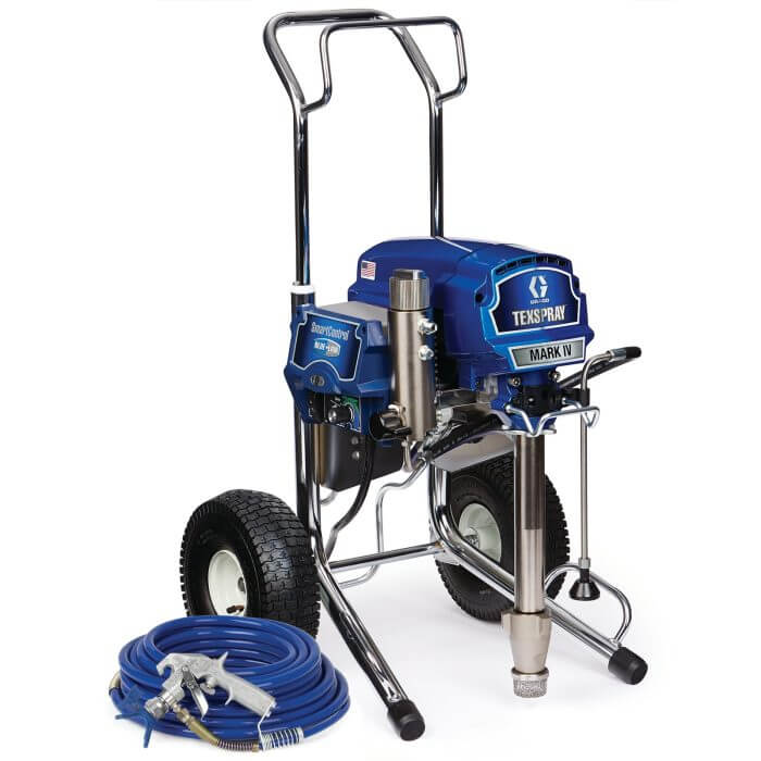 TexSpray Mark IV standard insulation sprayer and hose in blue