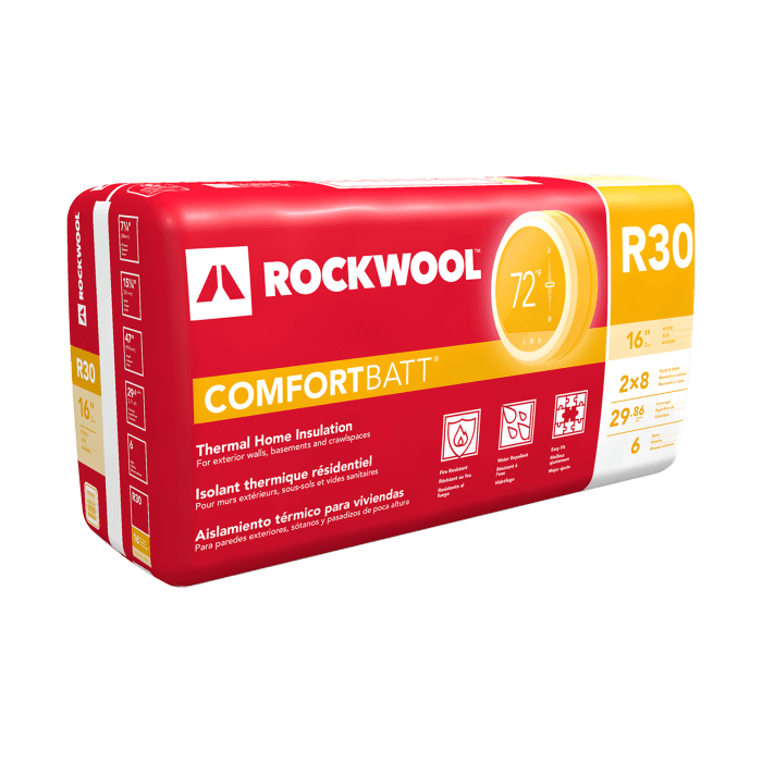 one package of Rockwool R30 comfortbatt