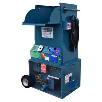 Blue Krendl 475 PCO insulation blowing machine with a black hose