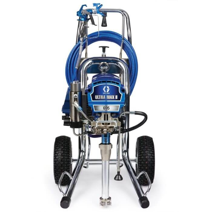Front view of Graco Ultra Max II 695 electric airless sprayer from procontractor series