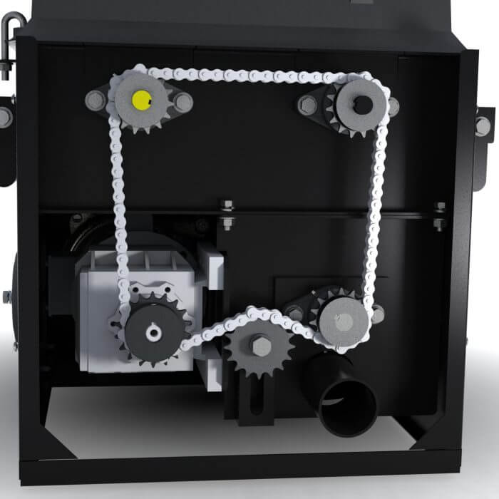 chain routing inside machine