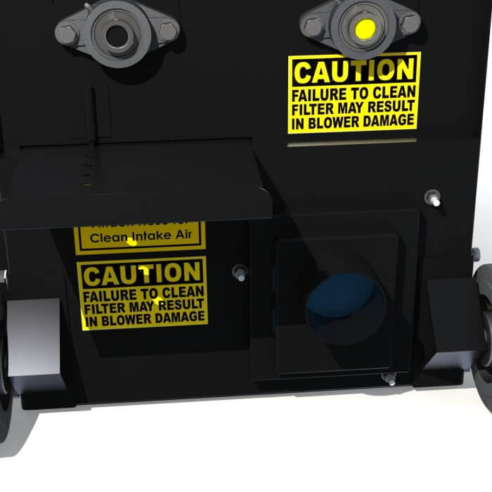 caution stickers on cool machine