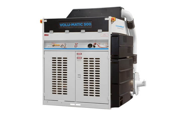 A large silver and black Volu-Matic 500 machine.