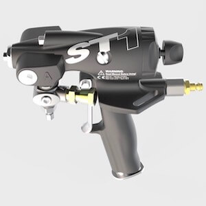 A black insulation spray gun.