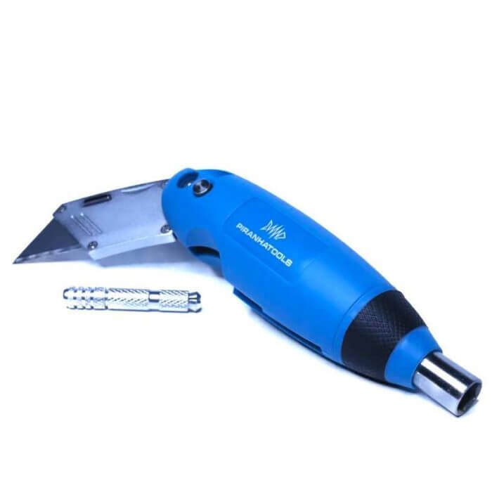 Foam application knife tool with blue handle