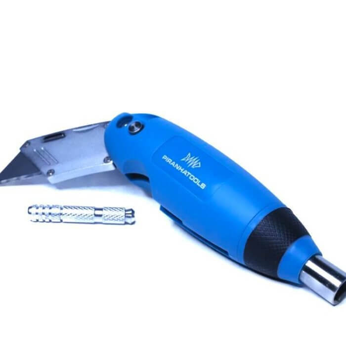 Foam application knife tool with blue handle