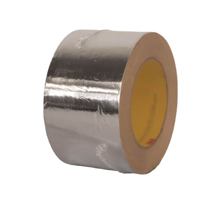 An angled photo of Foil Skrim Kraft Tape