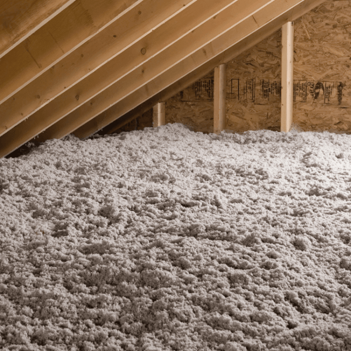 old insulation inside attic
