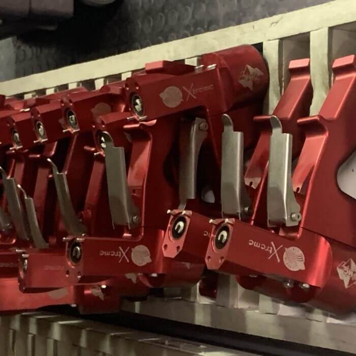 rack of red Xtreme spray foam guns