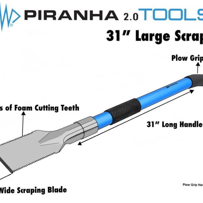 diagram of 31" large piranha scraper