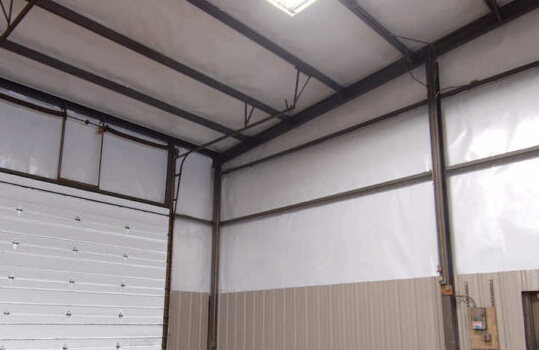 metal building insulation ceiling view