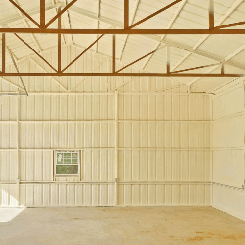 Interior of an unfinished home painted white