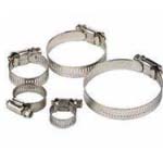 Set of five duct or hose clamps in various sizes