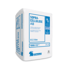 A white, rectangular package with blue text that reads Sopra-Cellulose AB.