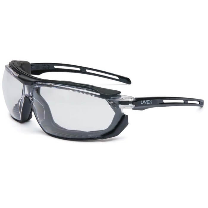 black UVEX protective glasses