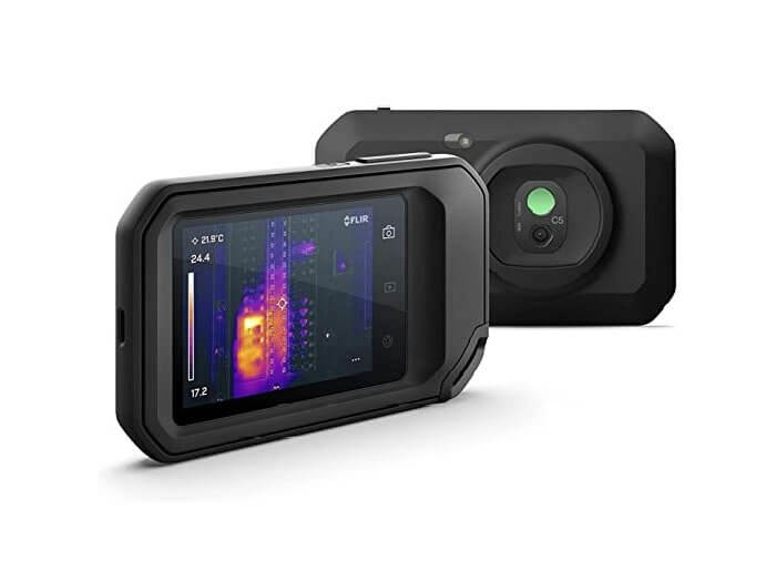 A photo of FLIR C5 Thermal Infrared Camera front and back