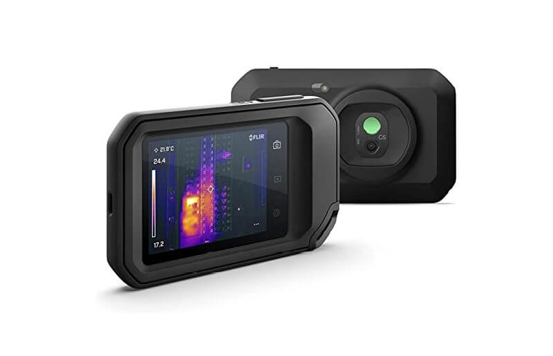 A photo of FLIR C5 Thermal Infrared Camera front and back