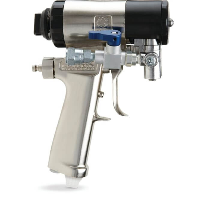 Graco Fusion Clear Shot (CS) spray gun with a silver finish