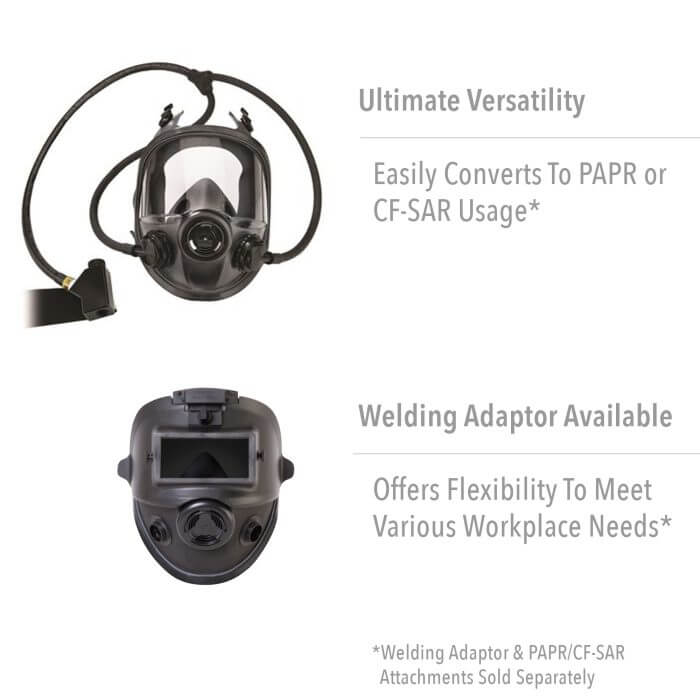 Honeywell 5400 Series Full Facepiece Respirator with hose attachment and without hose attachment