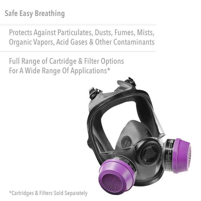 facepiece respirator with cartridges