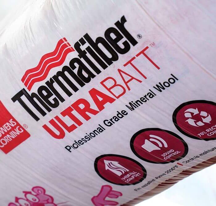 close up of thermafiber roll