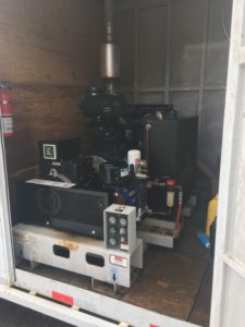 equipment inside trailer of rig