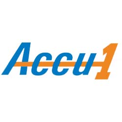 The Accu1 logo in blue and orange.