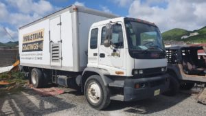 Truck for insulation installation and removal work