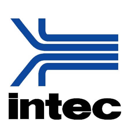 The Intec logo in blue and black.