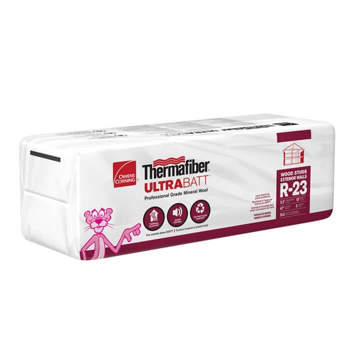 A package of Thermafiber Commercial Professional Grade Mineral Wool by Owens Corning.