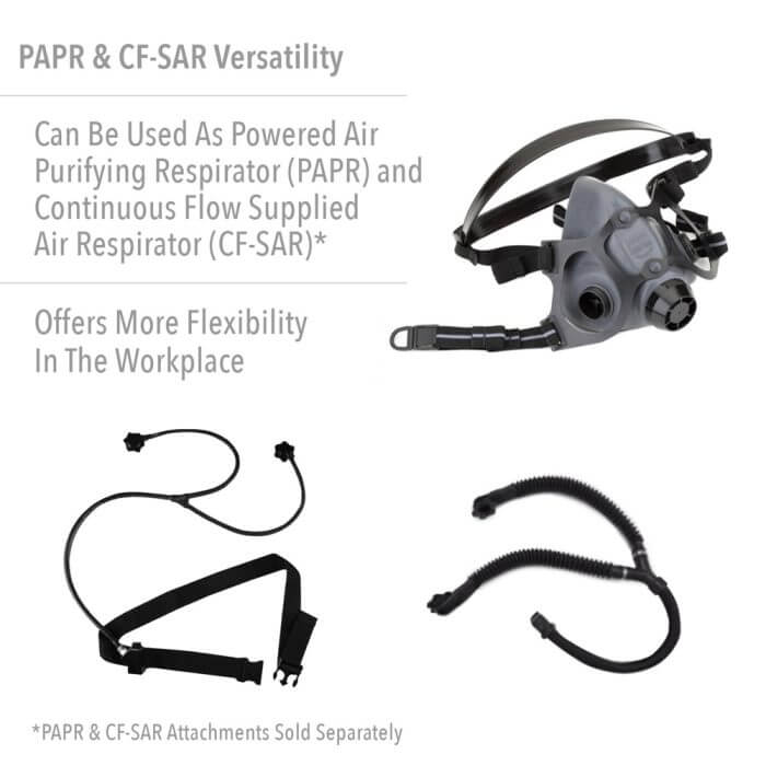 half mask with 2 attachment options