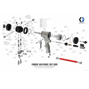 Exploded view of Fusion AP Air Purge Gun