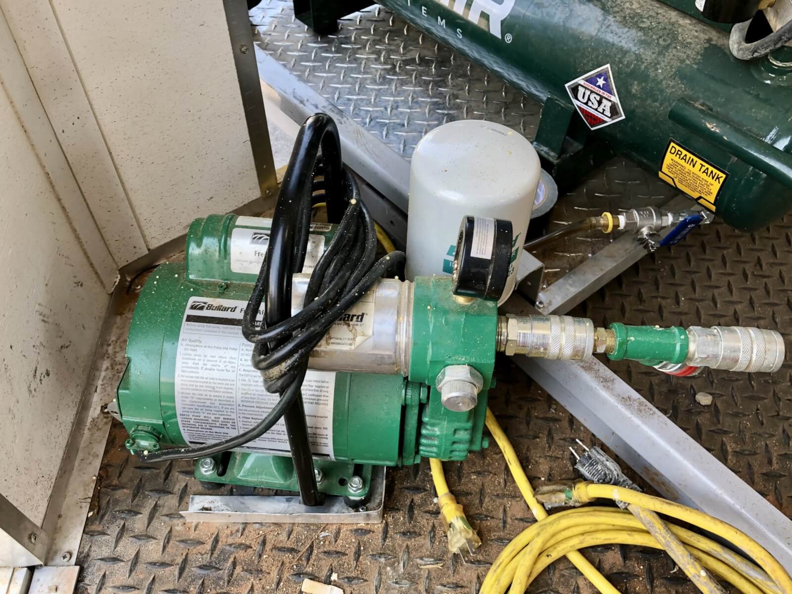 Used Bullard Free-Air Pump on floor